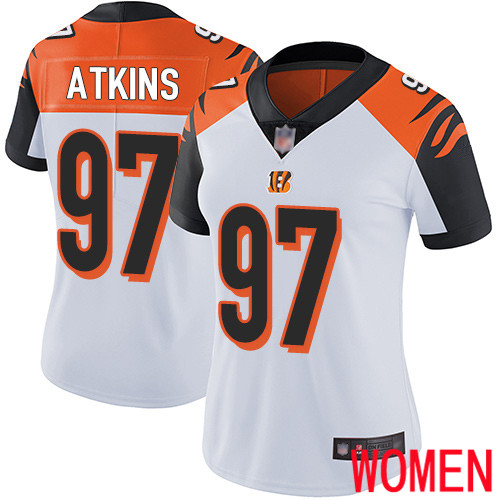 Cincinnati Bengals Limited White Women Geno Atkins Road Jersey NFL Footballl #97 Vapor Untouchable